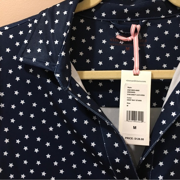 VINEYARD VINES STARS SANKATY LUCAYA DRESS DEEP BAY STARS Medium New Women’s - Picture 4 of 6